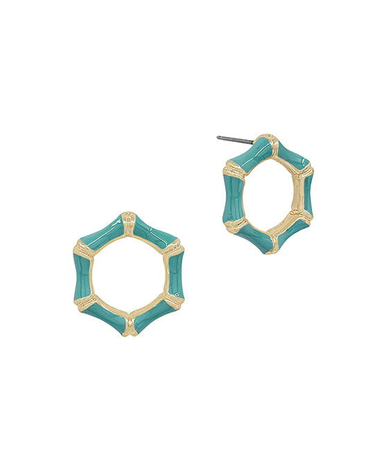 20mm Epoxy Bamboo Shape Post Earring