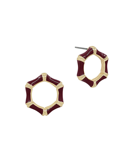 20mm Epoxy Bamboo Shape Post Earring