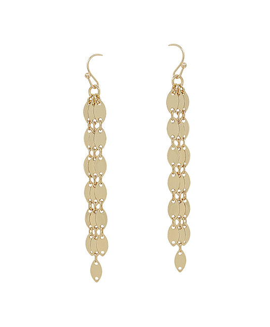 2 Inches Oval Shape Chain Linear Drop Earring