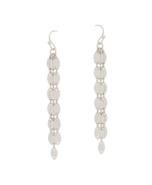 2 Inches Oval Shape Chain Linear Drop Earring