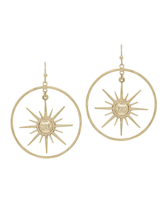 Sun Pendant Round Casting Earring
