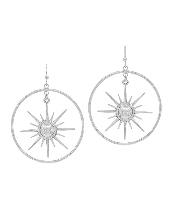 Sun Pendant Round Casting Earring
