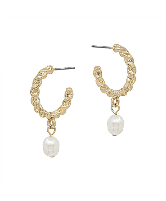 Twisted Metal w/ Freshwater Pearl Earring