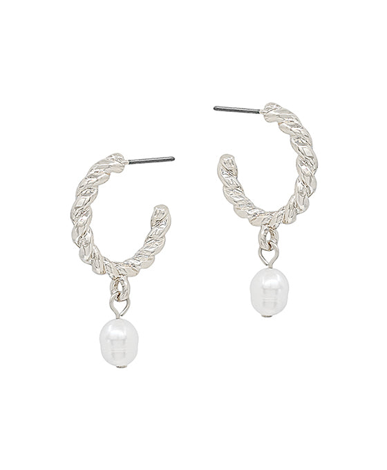 Twisted Metal w/ Freshwater Pearl Earring