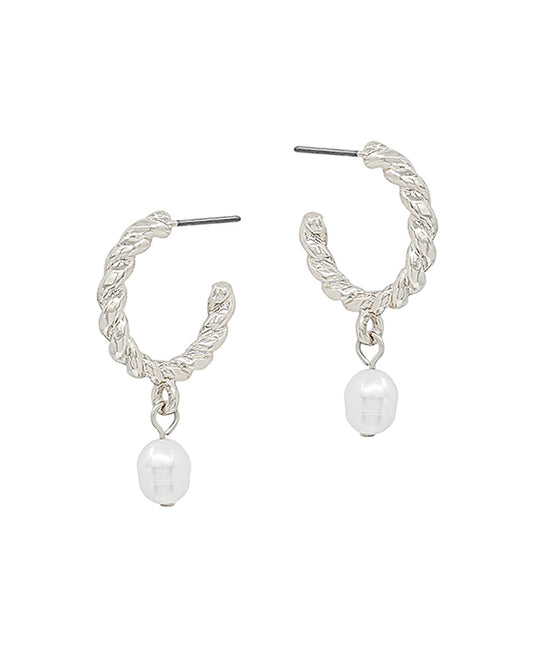 Twisted Metal w/ Freshwater Pearl Earring