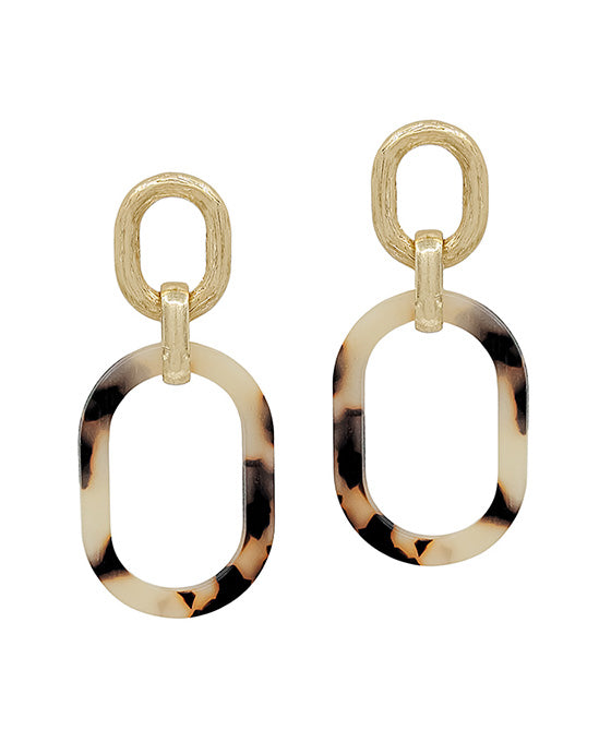 Oval Casting w/ Acetate Drop Post Earring