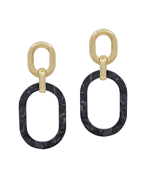 Oval Casting w/ Acetate Drop Post Earring