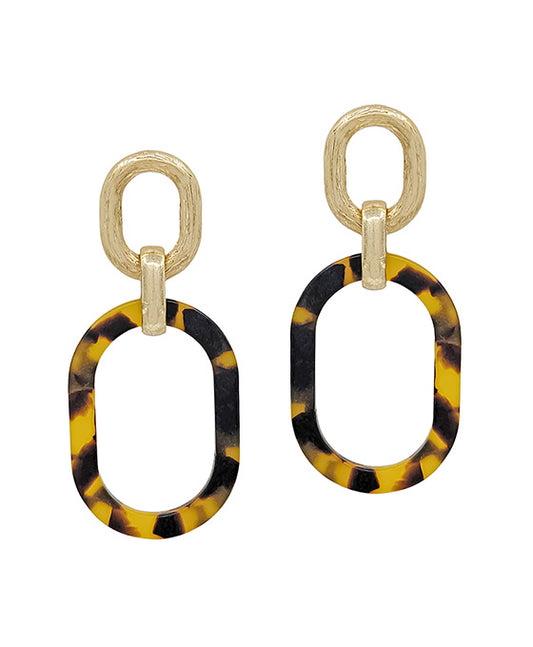 Oval Casting w/ Acetate Drop Post Earring