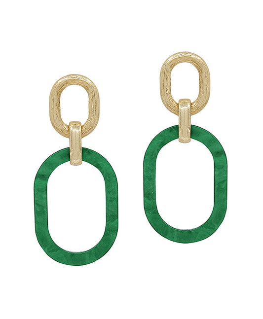 Oval Casting w/ Acetate Drop Post Earring