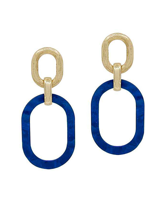 Oval Casting w/ Acetate Drop Post Earring