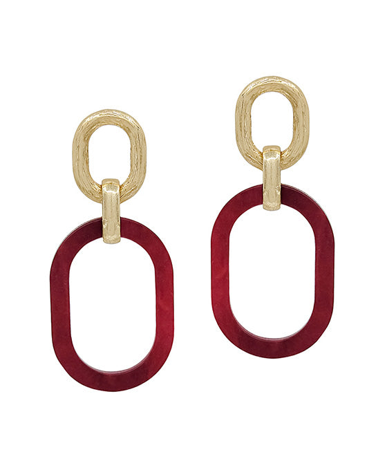 Oval Casting w/ Acetate Drop Post Earring