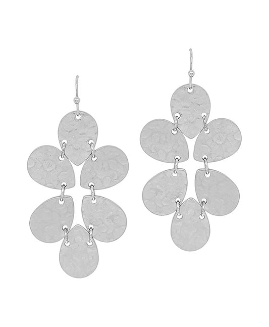 Leaf Shape Hammered Metal Earring
