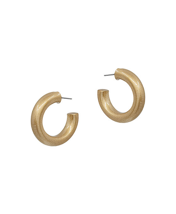30mm Metalic Colored Coat Hoop Earring