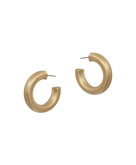 30mm Metalic Colored Coat Hoop Earring