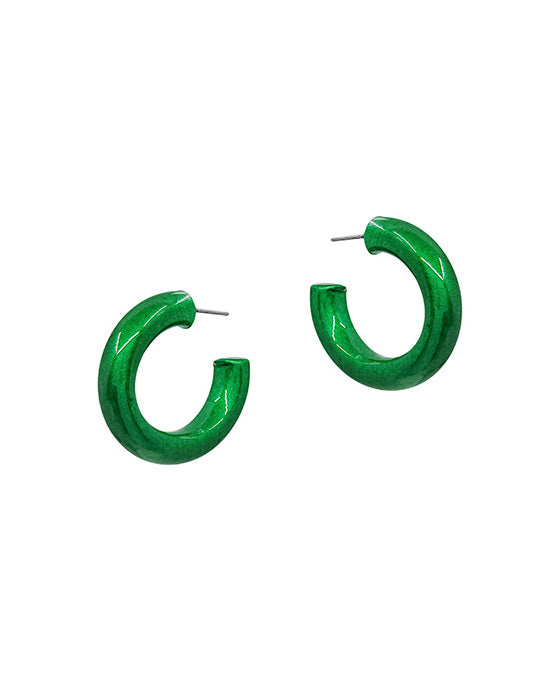 30mm Metalic Colored Coat Hoop Earring