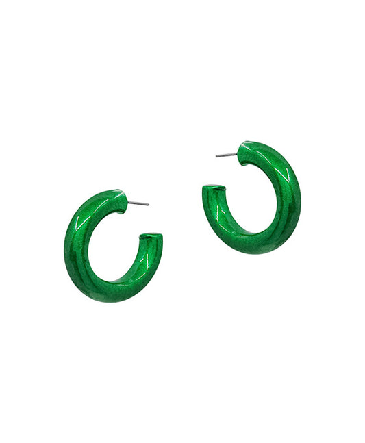 30mm Metalic Colored Coat Hoop Earring