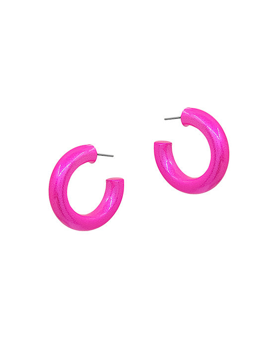 30mm Metalic Colored Coat Hoop Earring