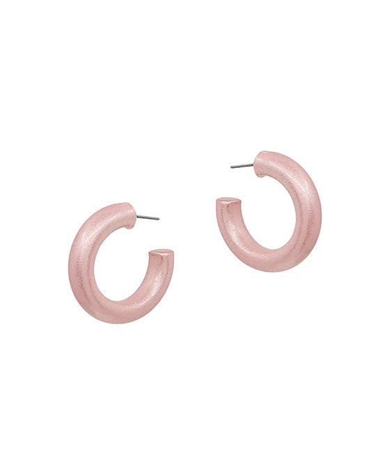 30mm Metalic Colored Coat Hoop Earring