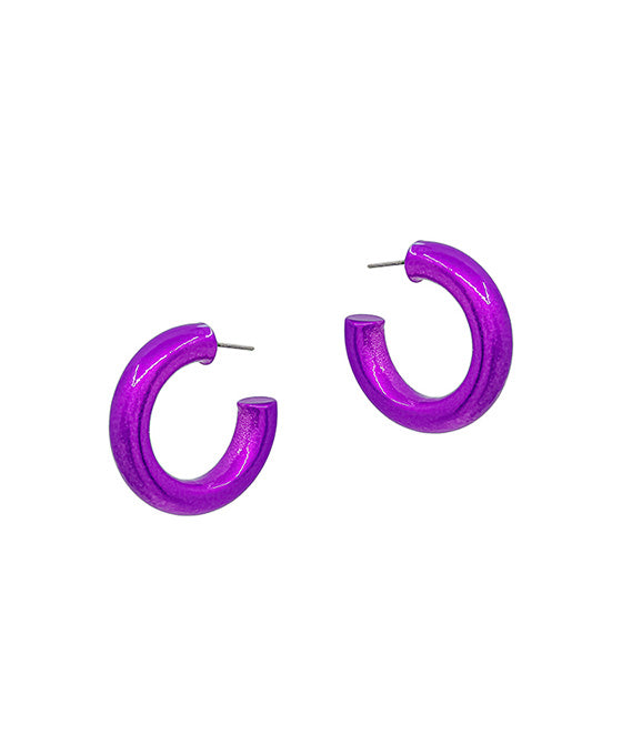 30mm Metalic Colored Coat Hoop Earring
