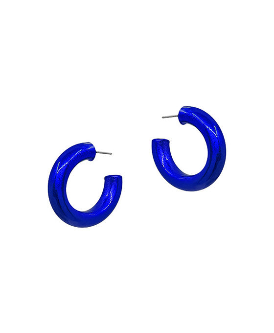 30mm Metalic Colored Coat Hoop Earring