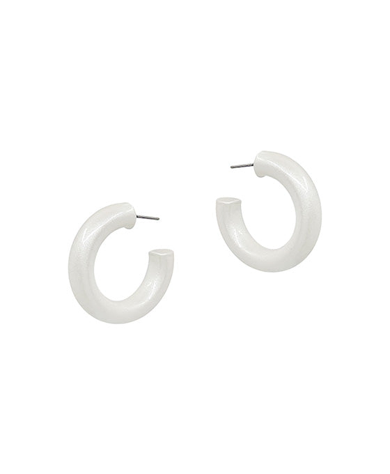 30mm Metalic Colored Coat Hoop Earring