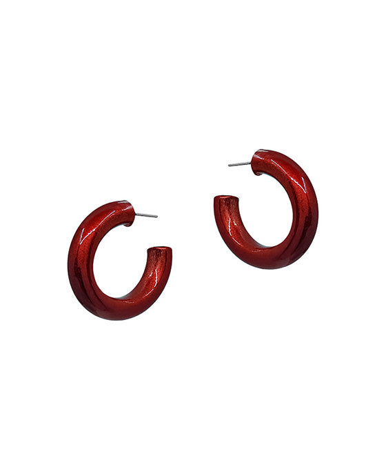 30mm Metalic Colored Coat Hoop Earring