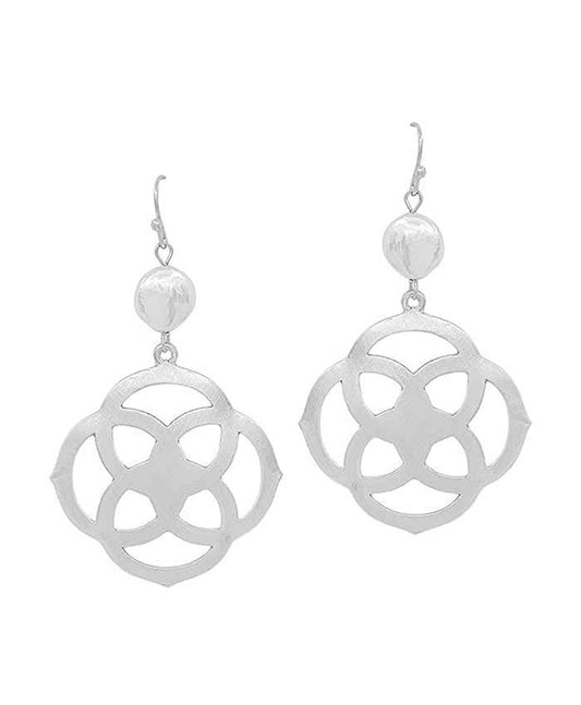 Geo Metal w/ Coin Pearl Accent Earring