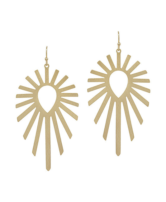 2 Inches Finned Shape Satin Metal Earring