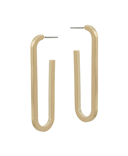 1.75 Inches Oval Shape Metal Post Earring