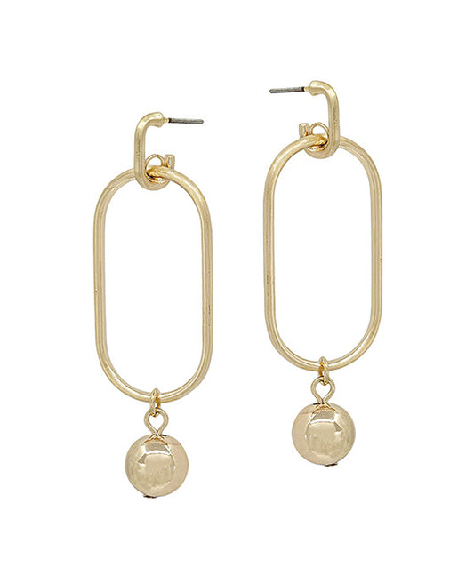 Oval Casting w/ Ball Drop Post Earring