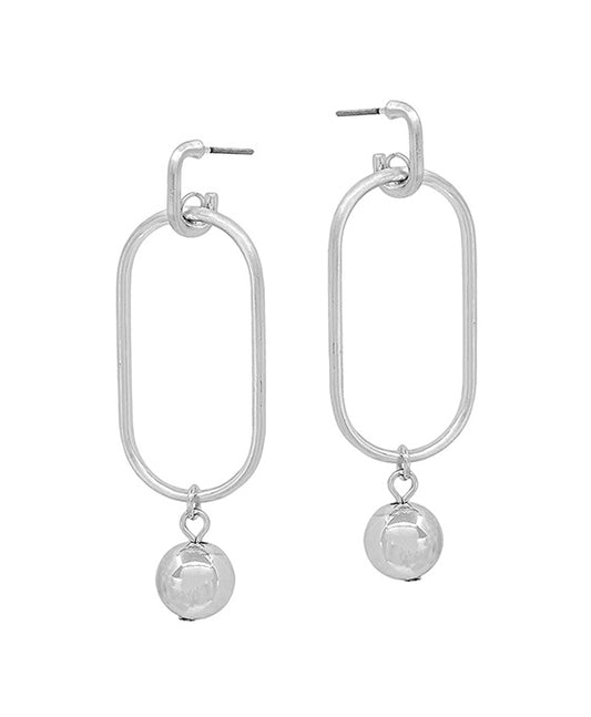 Oval Casting w/ Ball Drop Post Earring