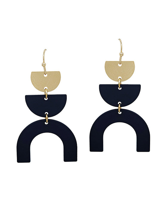 3 Drops Arch Shape Color Coated Earring