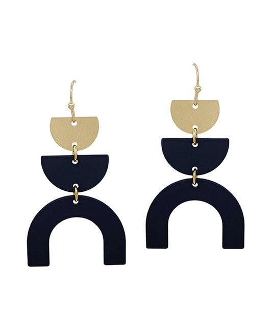 3 Drops Arch Shape Color Coated Earring
