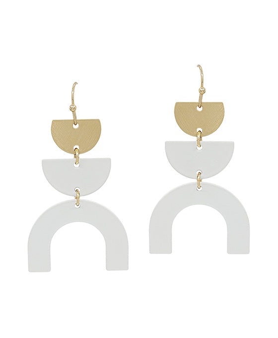 3 Drops Arch Shape Color Coated Earring