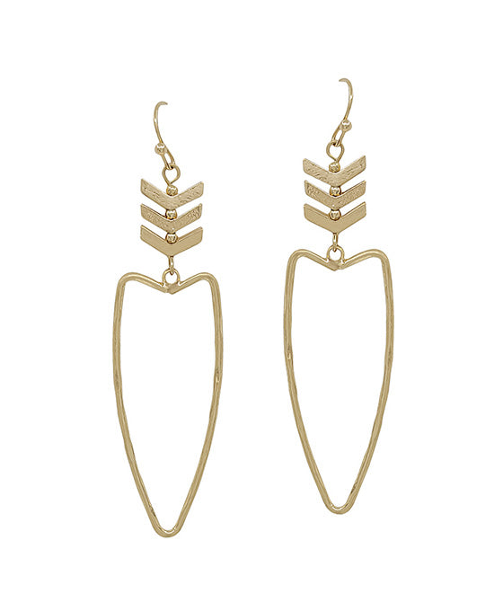 Arrow Head Point Metal Drop Earring