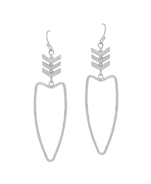 Arrow Head Point Metal Drop Earring