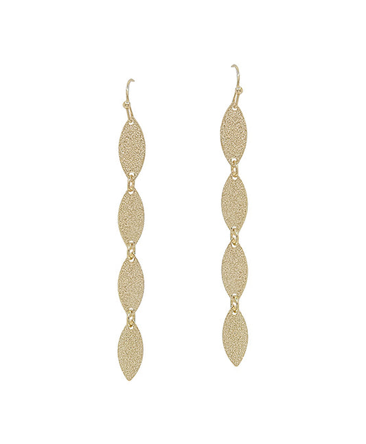 Leaf Satin Charm Linear Earring