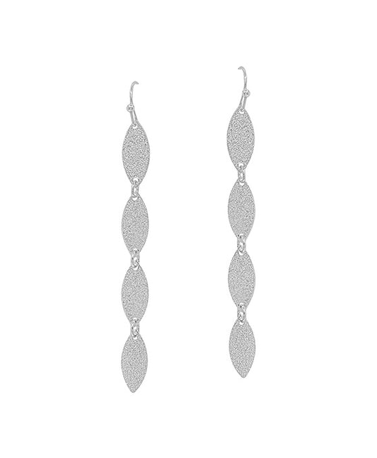 Leaf Satin Charm Linear Earring