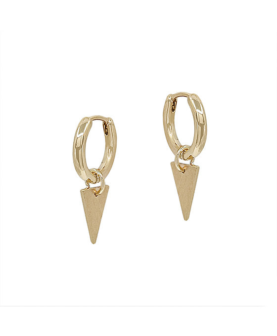 Triangle Charm Small Huggie Earring