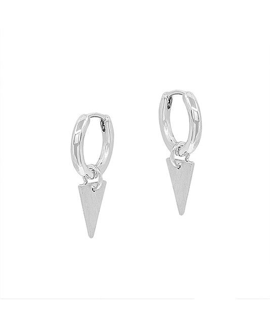 Triangle Charm Small Huggie Earring