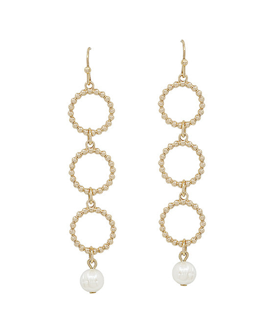 Pearl Accent 3 Dot Patern Casting Earring