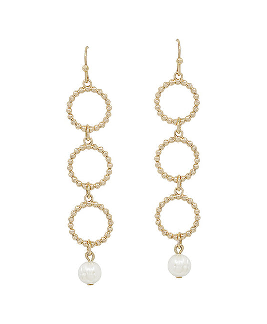 Pearl Accent 3 Dot Patern Casting Earring