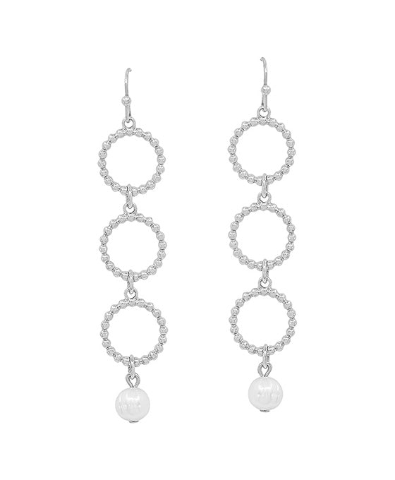 Pearl Accent 3 Dot Patern Casting Earring