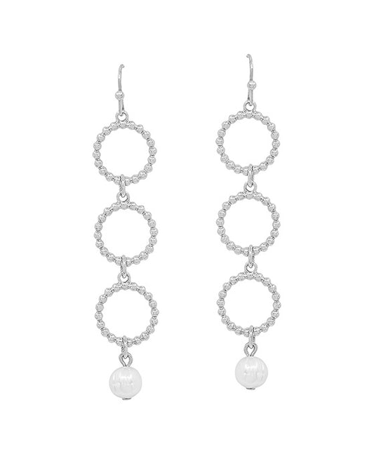 Pearl Accent 3 Dot Patern Casting Earring
