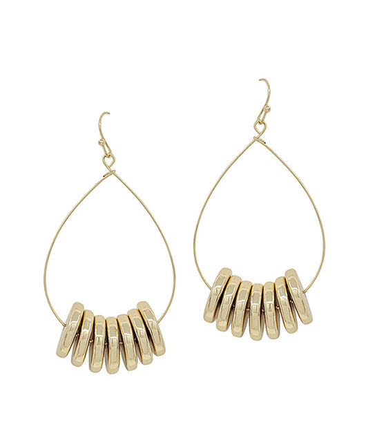 Teardrop Wire w/ Flat Round CCB Earring