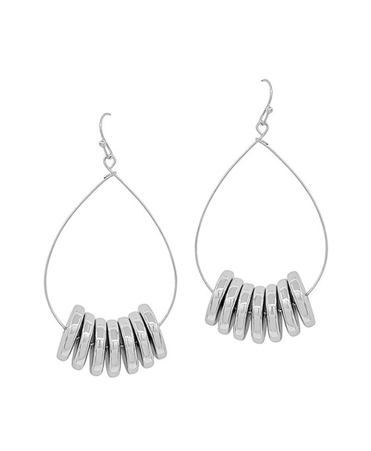 Teardrop Wire w/ Flat Round CCB Earring