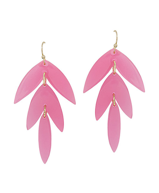 Acetate Leaf Charm Earring