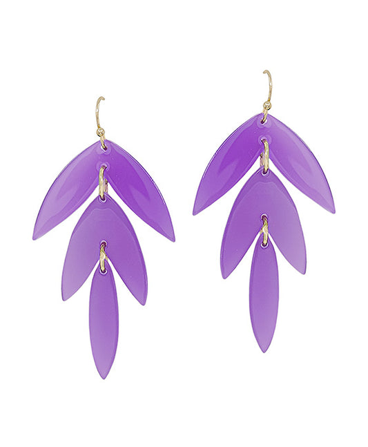 Acetate Leaf Charm Earring