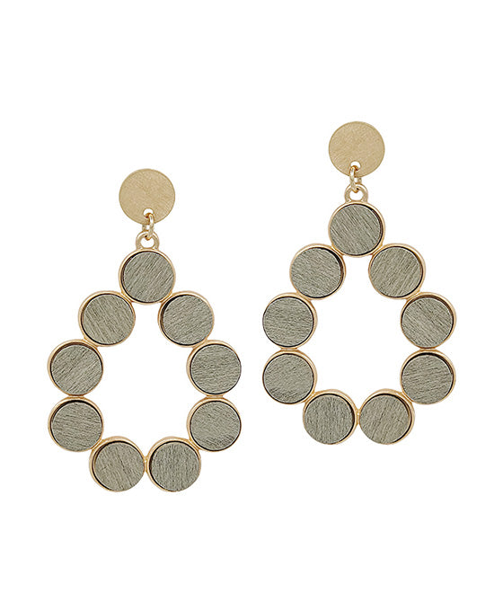 Teardrop Wood Attached Earring
