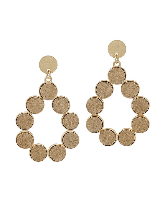 Teardrop Wood Attached Earring